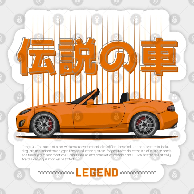 Tuner Orange NC Miata Roadster JDM Sticker by GoldenTuners